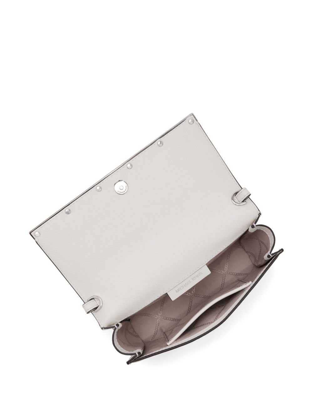 Michael Kors logo-plaque leather clutch bag - Wit