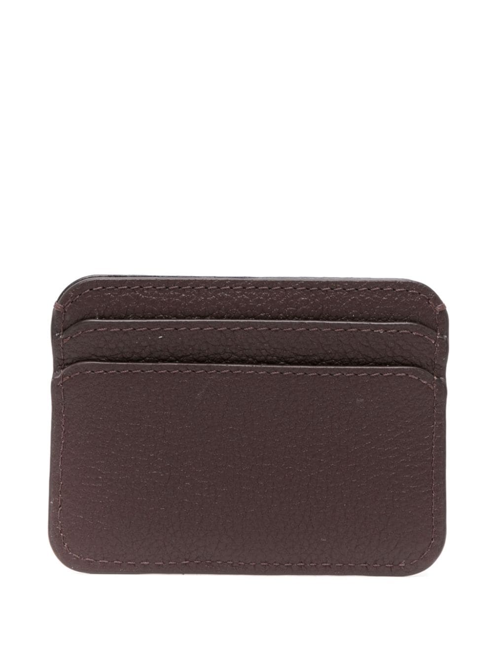 Chloé logo-plaque leather cardholder - Paars