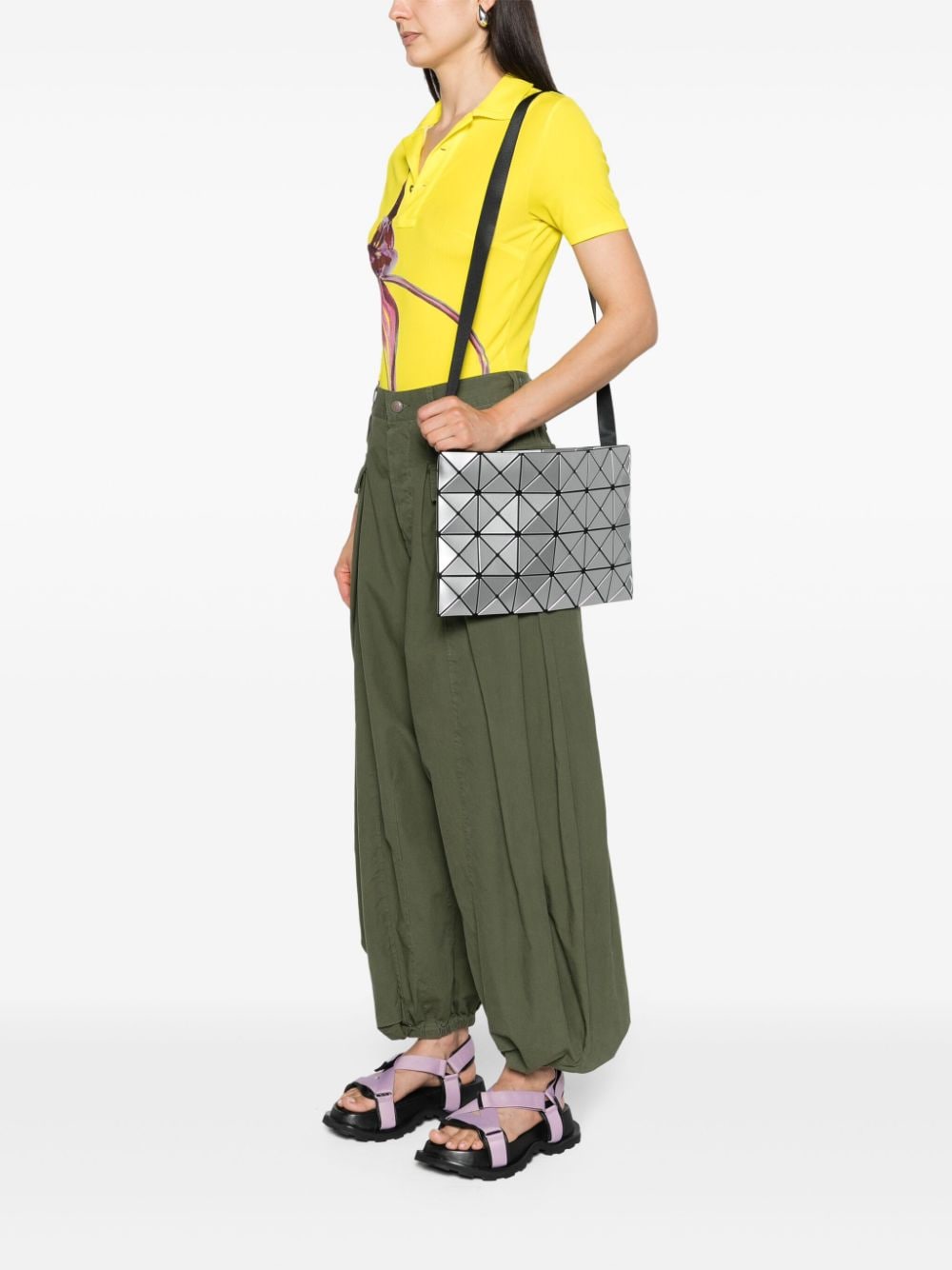 Bao Bao Issey Miyake Row geometric-panels shoulder bag - Zilver