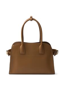 Prada logo-lettering leather tote bag - Bruin