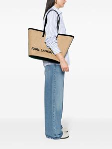 Karl Lagerfeld K/Essential raffia tote bag - Beige
