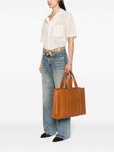 Chloé large Woody leather tote bag - Bruin