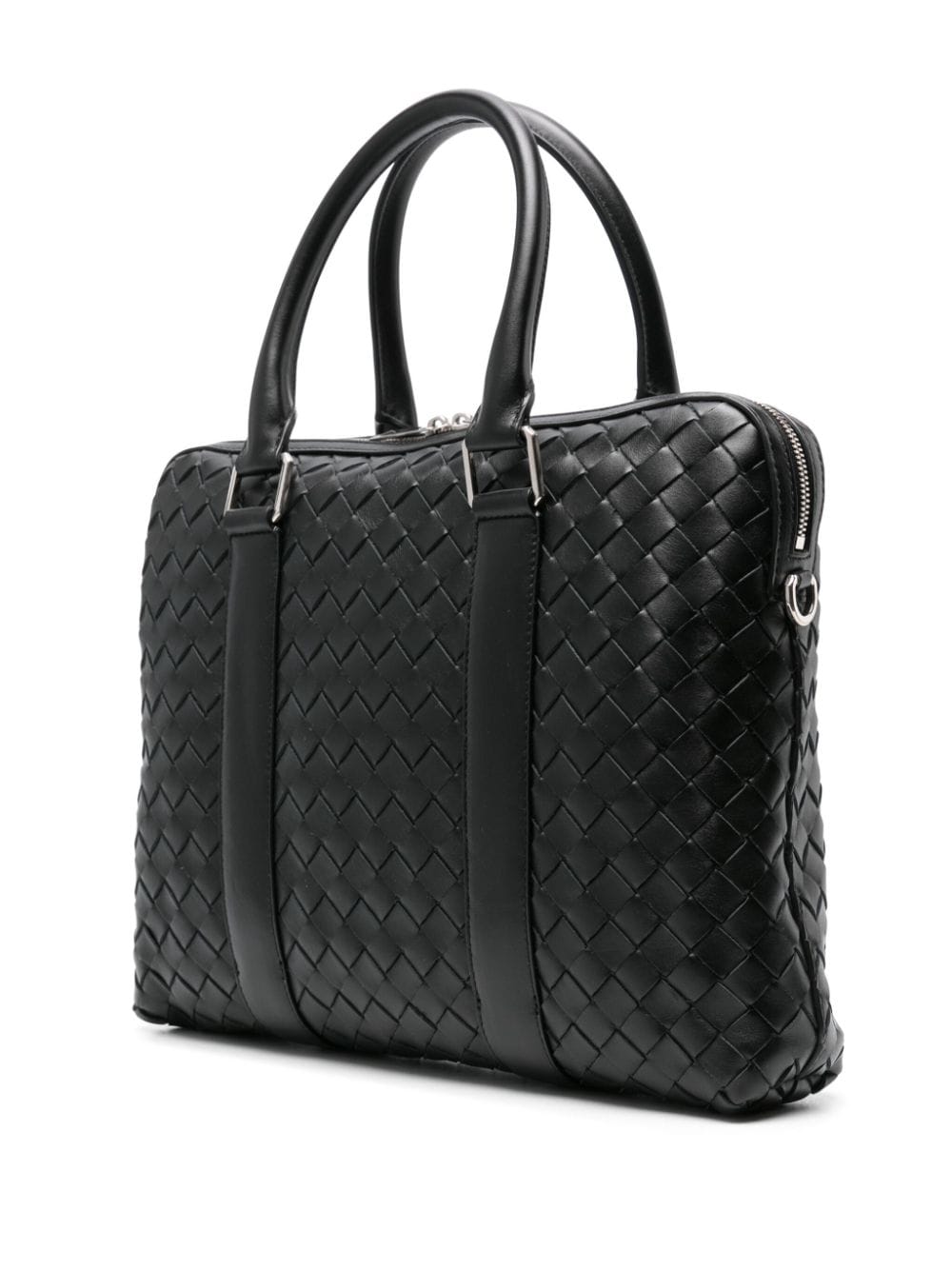 Bottega Veneta Slim Intrecciato leather briefcase - Zwart