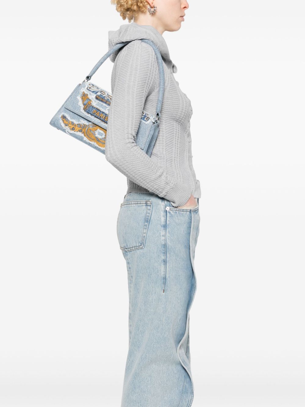 Y/Project Paris' Best denim shoulder bag - Blauw