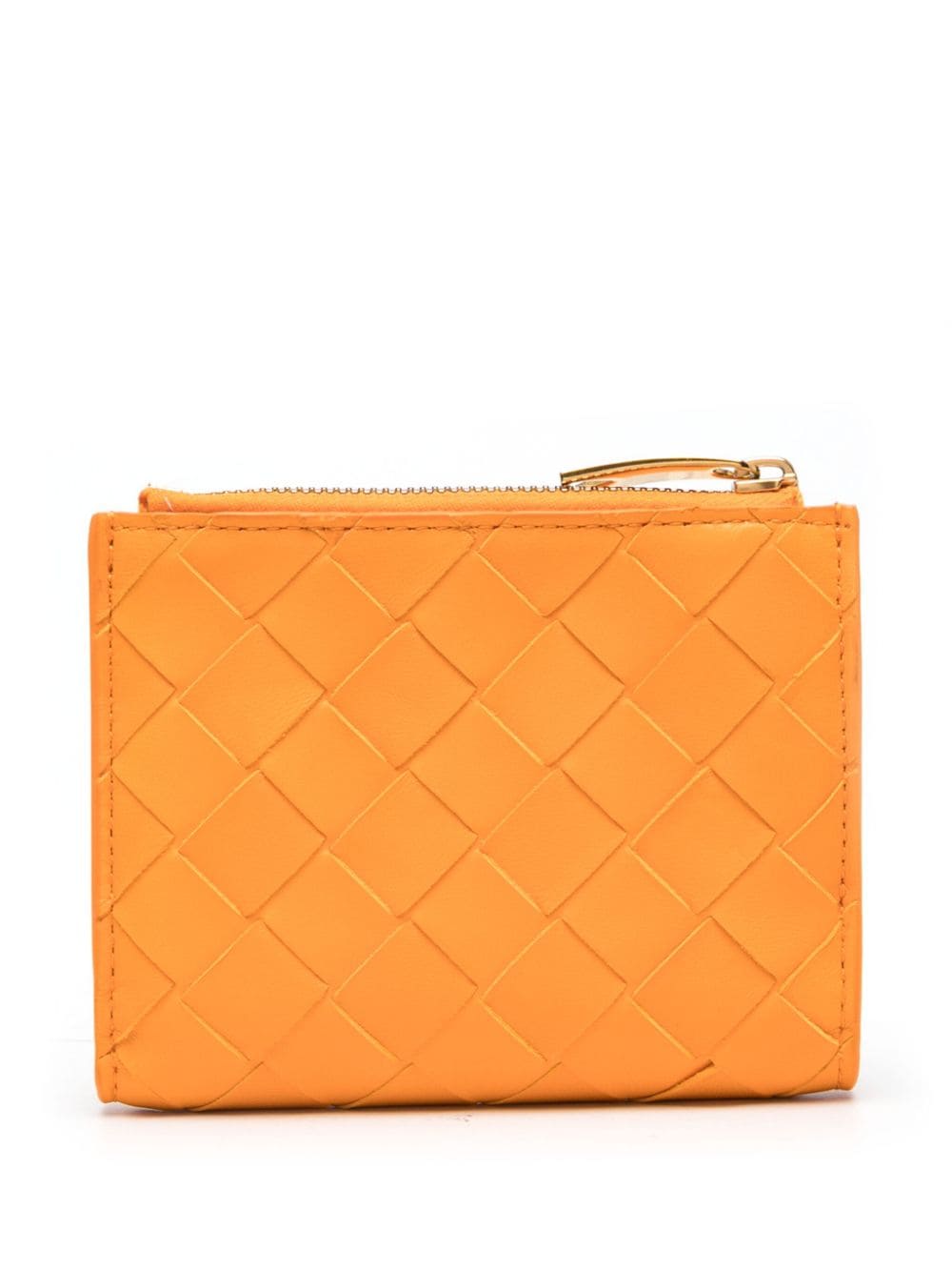 Bottega Veneta small Intrecciato Bi-Fold leather wallet - Oranje