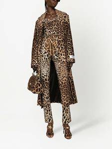Dolce & Gabbana KIM DOLCE&GABBANA medium Sicily tas met handgreep en luipaardprint - Zwart