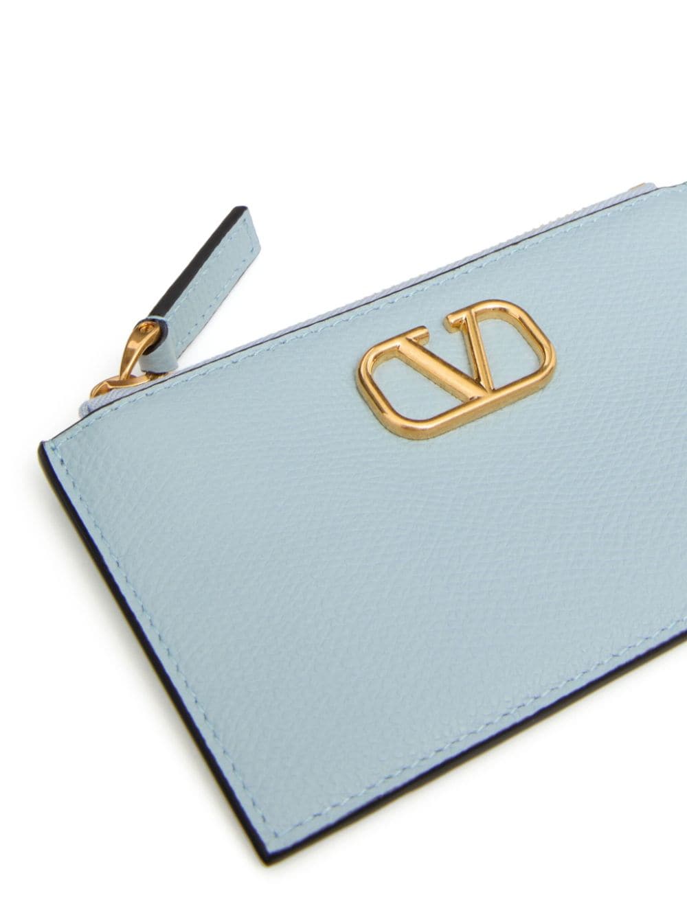 Valentino Garavani VLogo Signature leather cardholder - Blauw