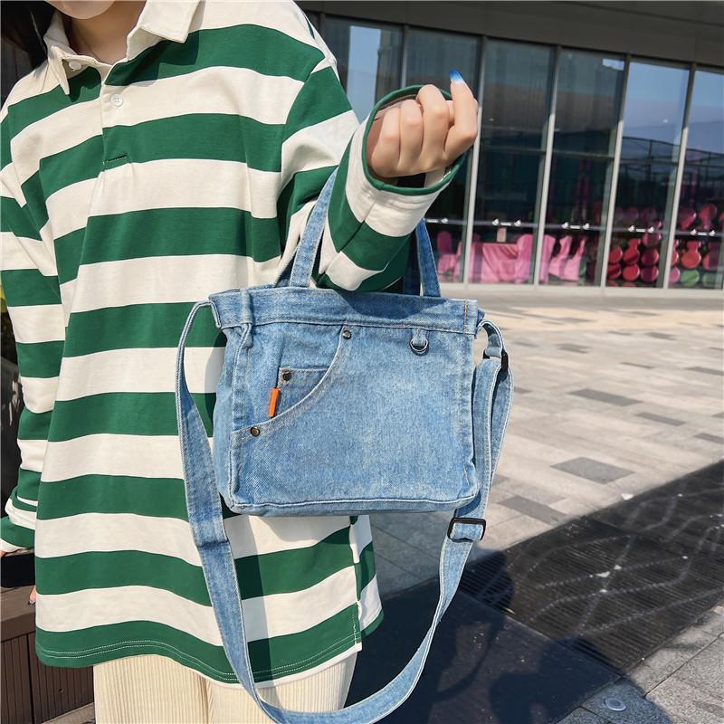 Bagggggg Crossbody tas voor dames, Japan en Zuid-Korea, prachtige gewassen denimtas, ins, artistieke stijl, persoonlijkheid, creativiteit, draagbare tas, schoudertas