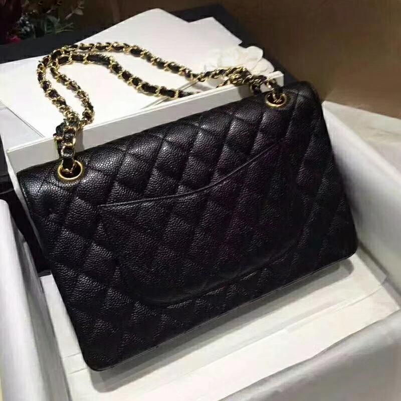 AMONCHY Diamond Quilted Designer Shoulder Bags Luxury Brand Women Handbags Caviar Chain Lock Crossbody Bag Double Flap Bag Purse 25cm