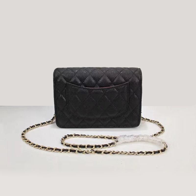 AMONCHY Luxury Genuine Leather Shoulder Bag Designer Brand Caviar Small Handbag With Logo Calfskin Diamond Quilted Crossbody Bag WOC Purse
