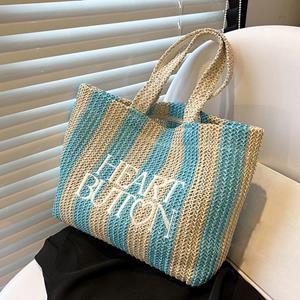 Yogodlns Summer Beach Straw Shoulder Messenger Bag Women Bohemian Woven Basket Handbag Handmade Travel Bags For Women