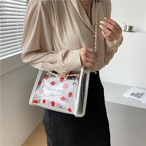 VIA ROMA Kleine tassen dames nieuwe tij modeketen crossbody tas eenvoudig mat transparant pakket