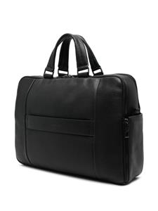 PIQUADRO logo-plaque leather laptop backpack - Zwart