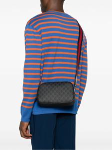 Gucci GG Supreme leather messenger bag - Zwart