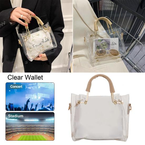Bag Accessorries Women Crossbody Bag Stylish Small Transparent Storage Bag Zipper Purse for Stadium Concerts Outdoor Events