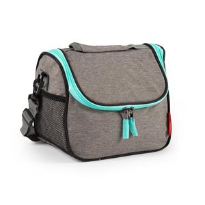 PlasticForte Koeltas/lunchtas Callela - taupe/mintgroen - 6.5 liter - 17 x 26 x 20 cm - koelbox tas - picknick/st -