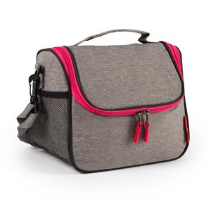 PlasticForte Koeltas/lunchtas Callela - taupe/roze - 6.5 liter - 17 x 26 x 20 cm - koelbox tas - picknick/strand -