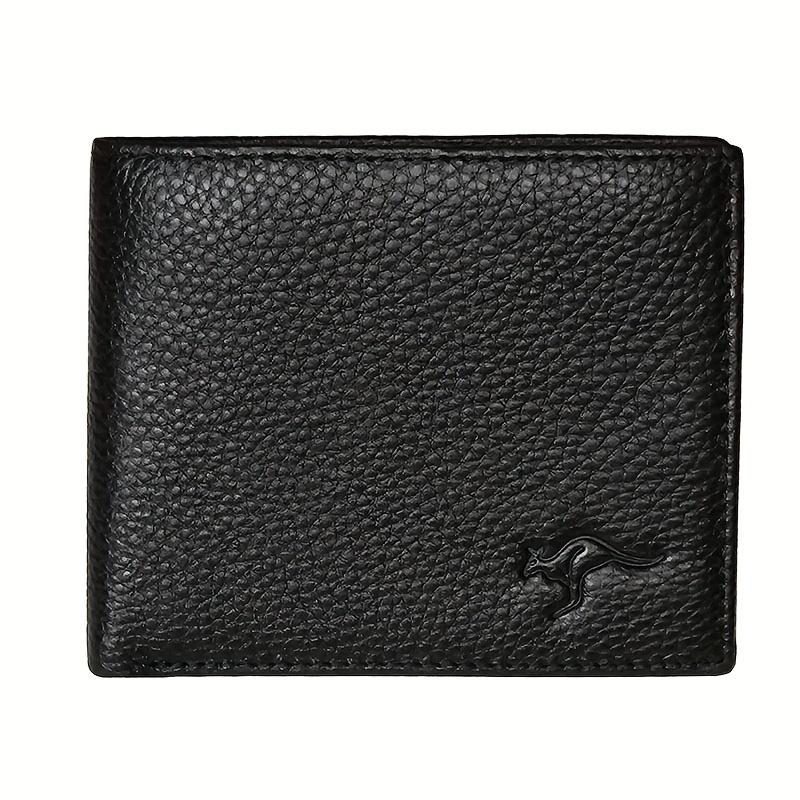 KANGAROO KINGDOM Fashion men wallet genuine leather short design card holder wallet purse