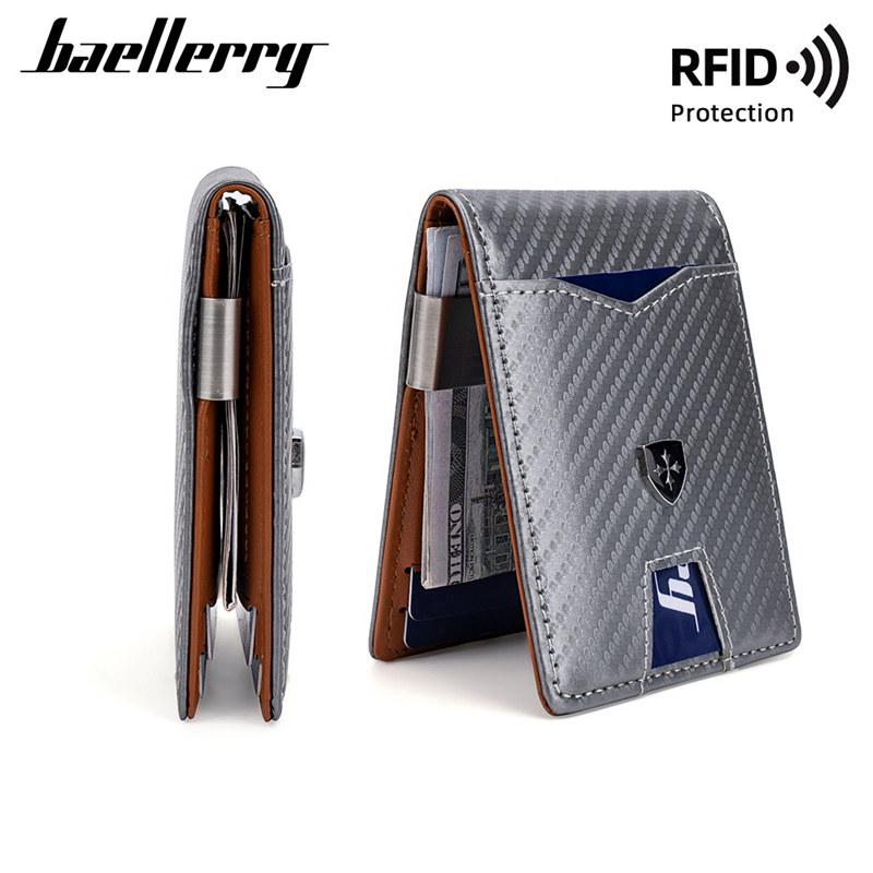 Baellerry RFID Protection Card Holder for Men Cash Bags Business Wallets Purse
