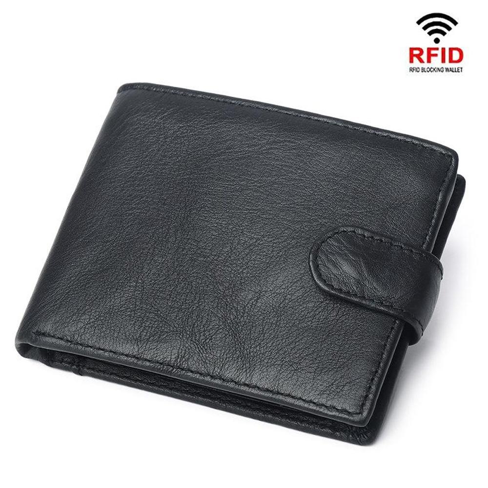 Rose Bag Rfid Genuine Leather Mens Wallet with Coin Pocket Bussiness Designer Mens Leather Wallet