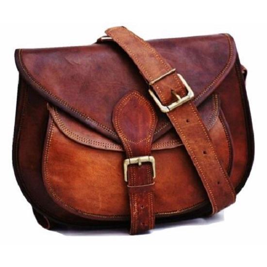 Vintage Goat leather Bags Bag Leather Vintage Shoulder Purse Brown Handbag Messenger Women's handmade