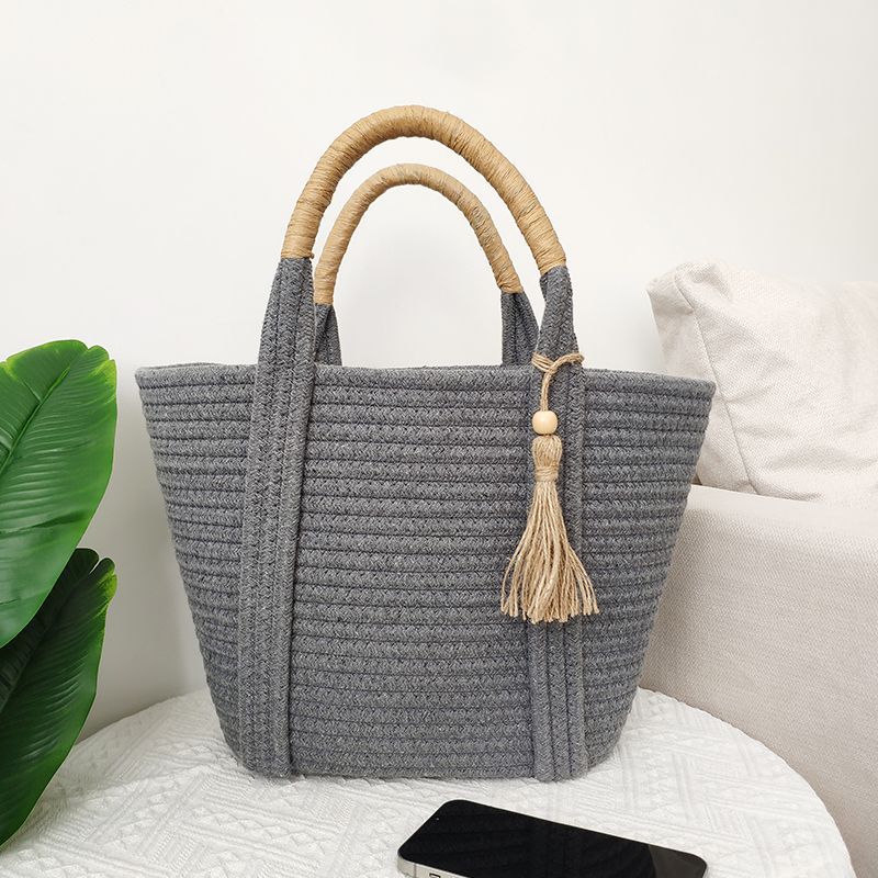 High quality bags Women's Backpack New Ins Simple Fashion Versatile Cotton Rope Woven Bag Straw Woven Bag Holiday Beach Bag Bags With