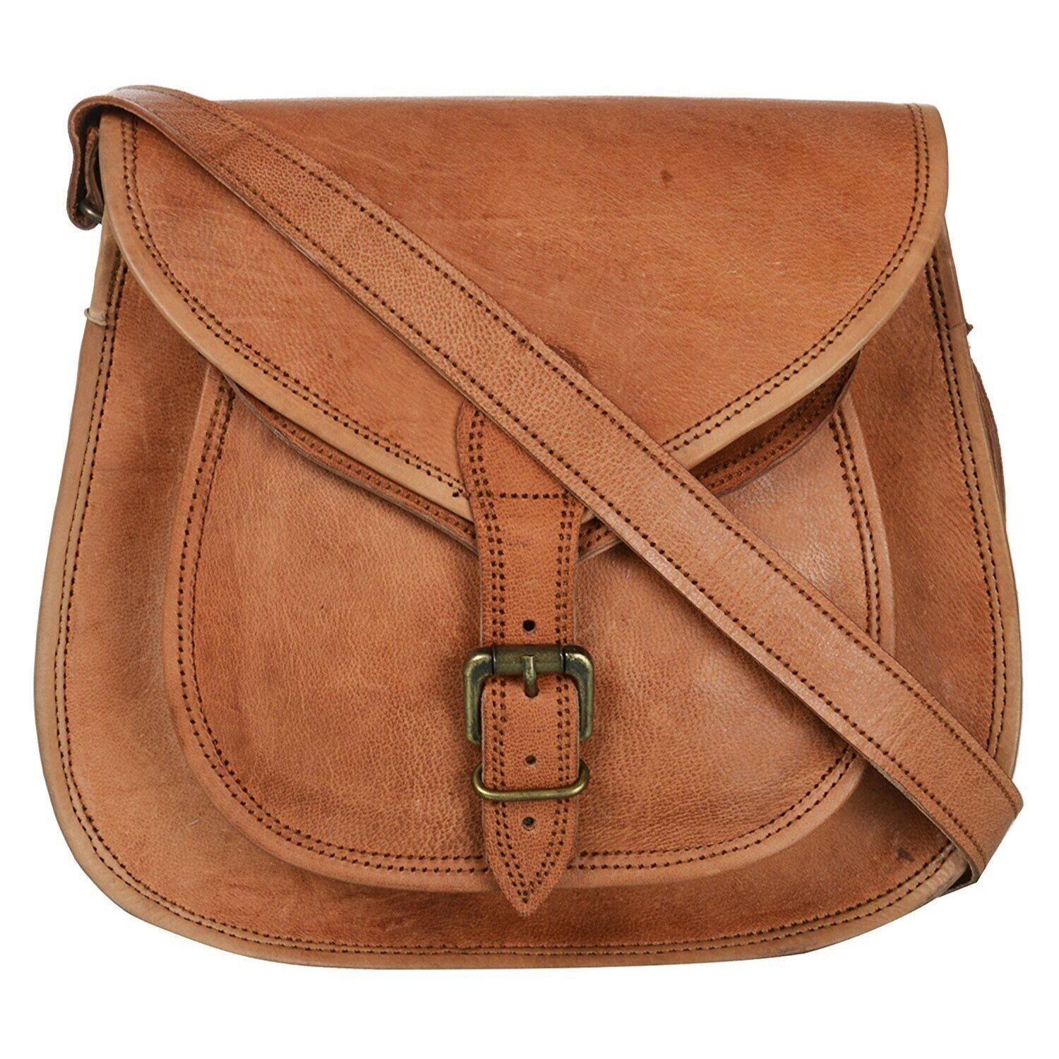 Vintage Goat leather Bags Vintage bruin geit leer vrouwen Messenger Satchel Tote College Crossbody portemonnee