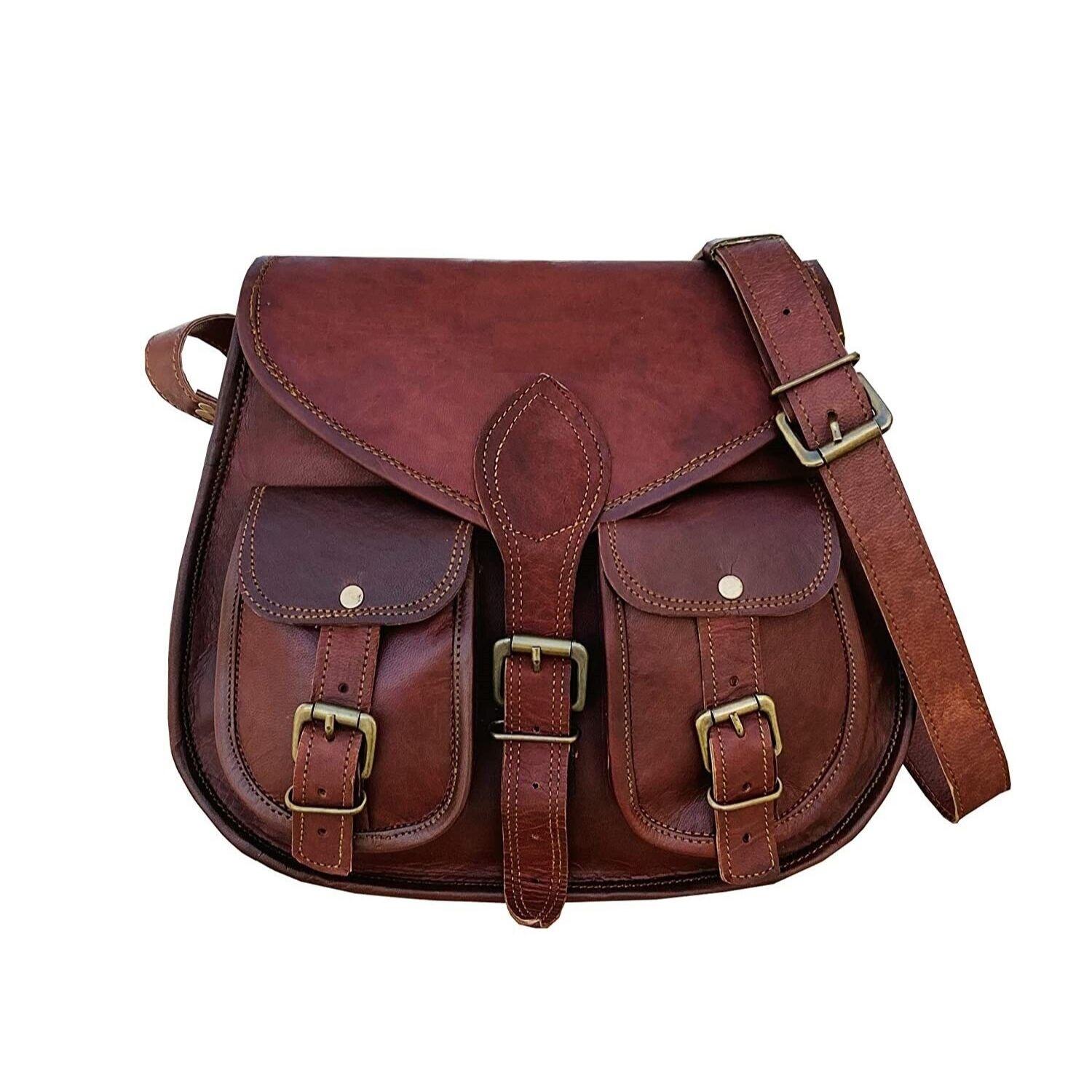 Vintage Goat leather Bags 13 Dames Vintage Distressed Brown Leather Tote Schoudertas Handgemaakte portemonnee