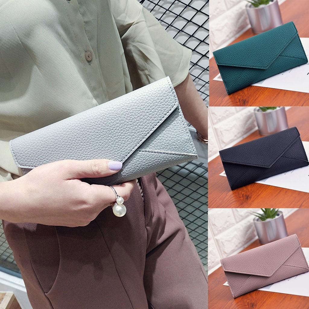 Sagittarius7v Sagit Fashion Women’s Solid Color Long Clutch Bag Leather Card Bag Wallet Phone Bag