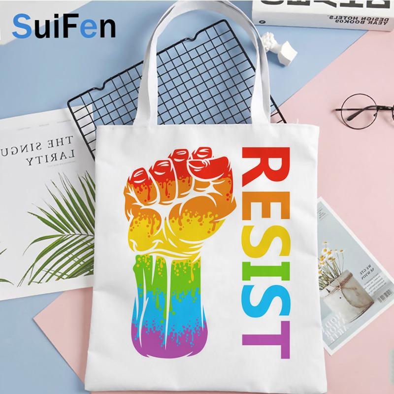Aidegou2 LGBT lesbische homo biseksuele boodschappentas handtas recycle tas jute tas tote shopper boodschappentas reciclaje doek sac toile