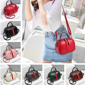 YIWU HUIHAN TRADING Vrije tijd PU lederen messenger dames schoudertassen Contrasterende kleur rits rooster crossbody tassen