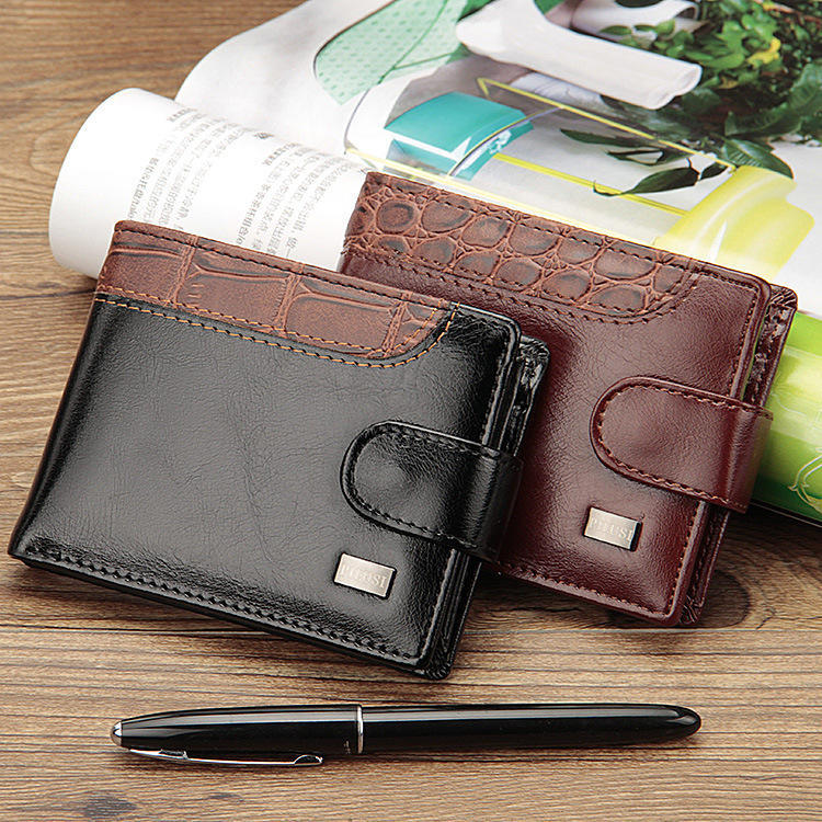 ShapeMastery Boutique Men Fashion Wallets Patchwork Leather Short Male Purse with Coin Pocket Card Holder Brand Trifold Wallet Men Clutch Money Bags