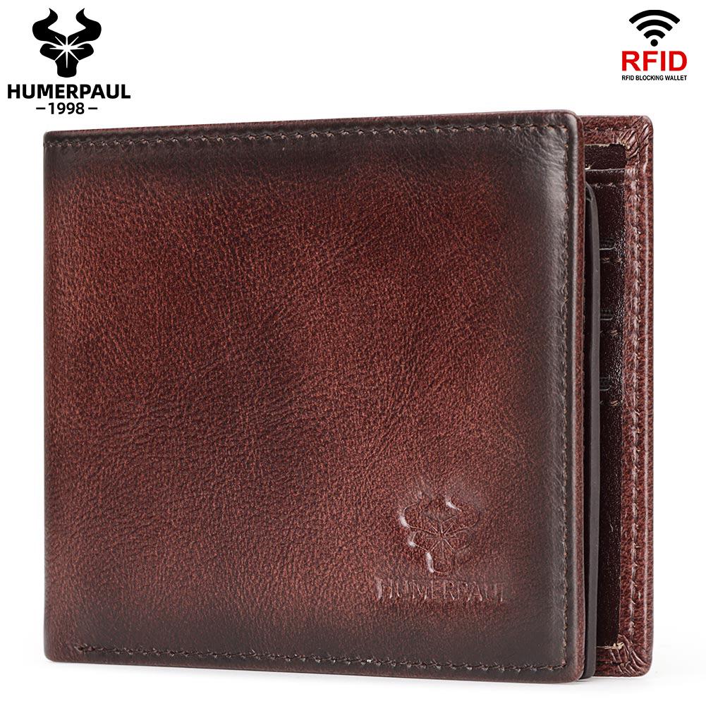 Humerpaul Men Wallet Leather Wallet Slim Card Case