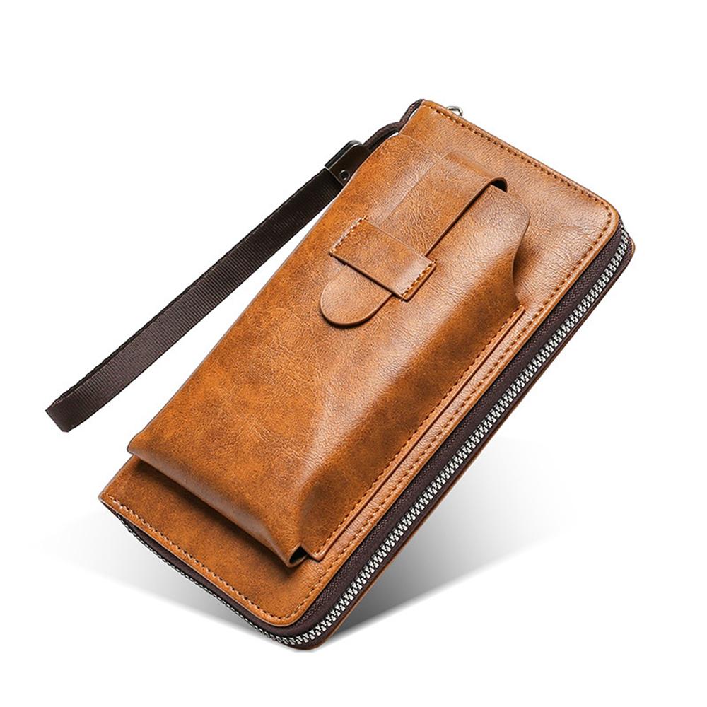 ShapeMastery Boutique Men's Long Zipper Wallet Pu Leather Credit Card Holder Male Phone Purse Zipper Large Capacity Business Clutch Bag For Men