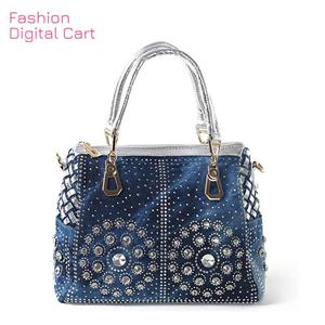 Fashion Digital Cart Casual dames draagtassen Designer Crystal Diamond Dames Messenger Bags Beroemd merk Luxe handtassen Damestassen Denim tas