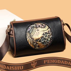 HUANZI BAG Women Crossbody Bag   Large Capacity Pillow Bag Commuting Retro Ethnic Style Elephant Women's Shoulder Bag