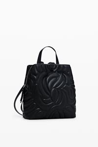 Desigual Mini-rugzak met geometrische bloemen - BLACK