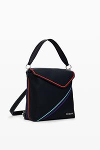 Desigual Mini rugzak met lijnen - BLACK