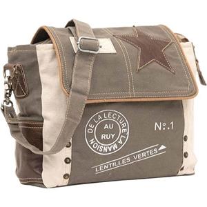 Vintage Goat leather Bags Leren sterschoudertas, verstelbaar handvat, canvas crossbodytas