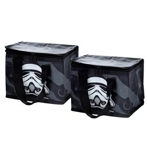 Puckator 2x Stuks Kleine lunch koeltas - Stormtrooper print - 21 x 16 x 14 cm - 4,7 liter -