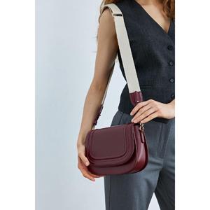 Palmiye Luggage & Bags Claret rode crossbodytas voor dames met reliëf