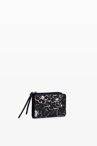 Desigual Kleine portemonnee bloemen - BLACK