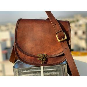 Vintage Goat leather Bags Genuine Brown Leather Messenger Shoulder Cross Body Bag Womens Vintage