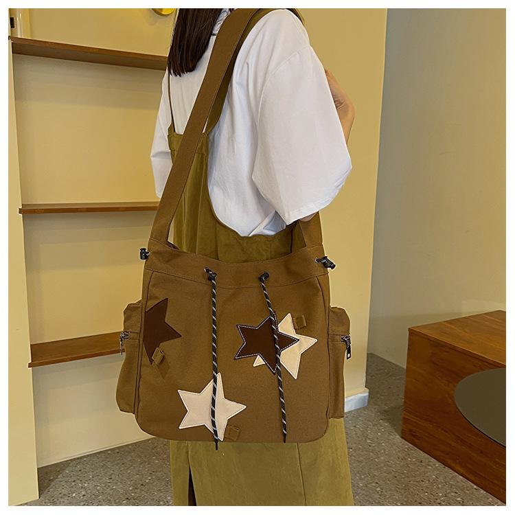 Kuluosidi Canvas tas Dames grote capaciteit stoffen tas Star Academy Style schoudertas Crossbody tas