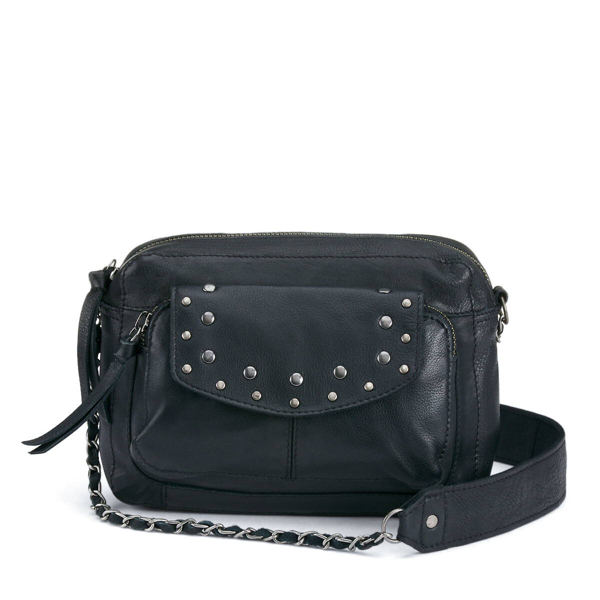 Pieces Schoudertas in leer met studs Nadja