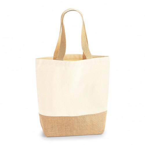 Westford Mill canvas shopper met jutebasis