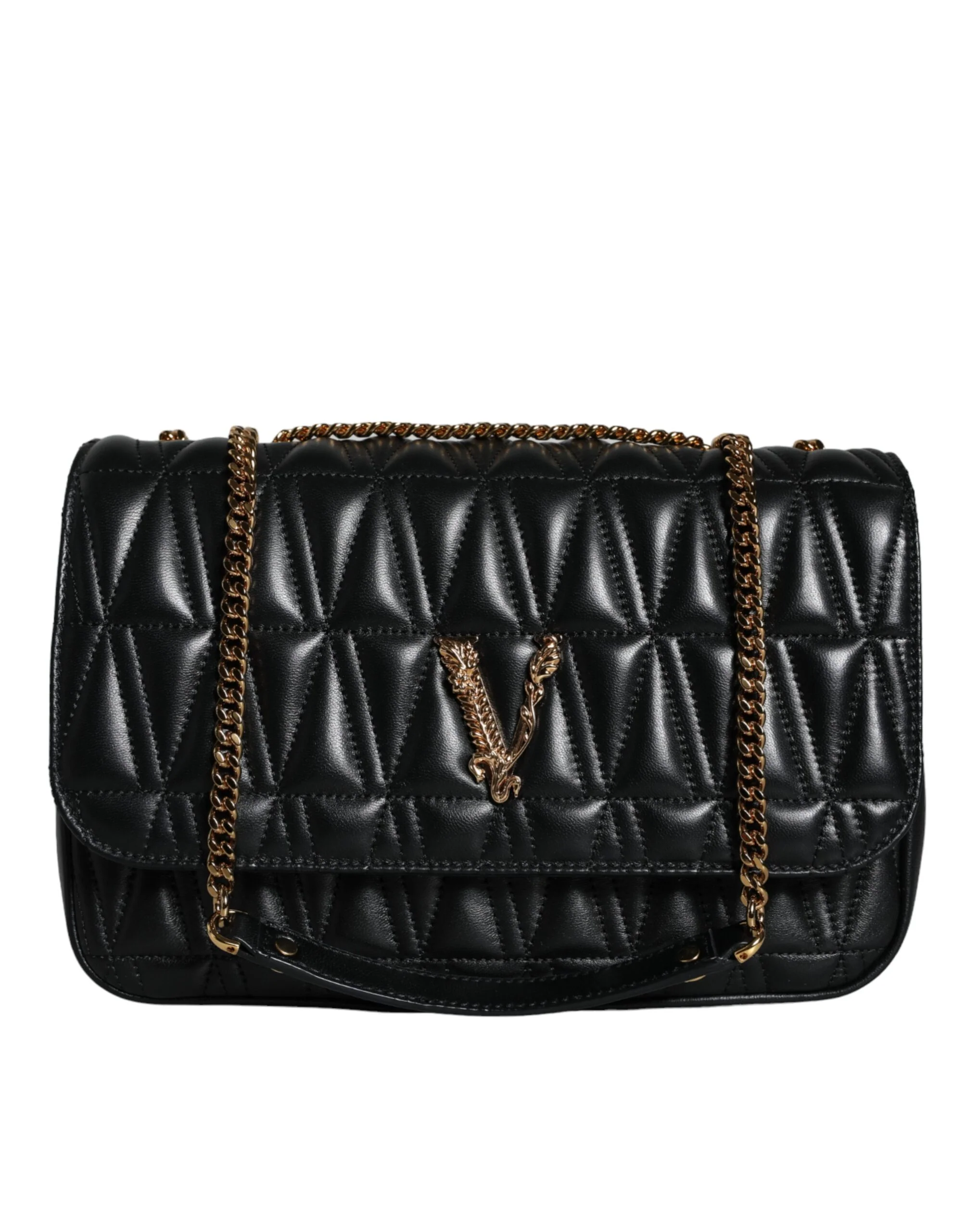 Versace Zwart mini leren schoudertas