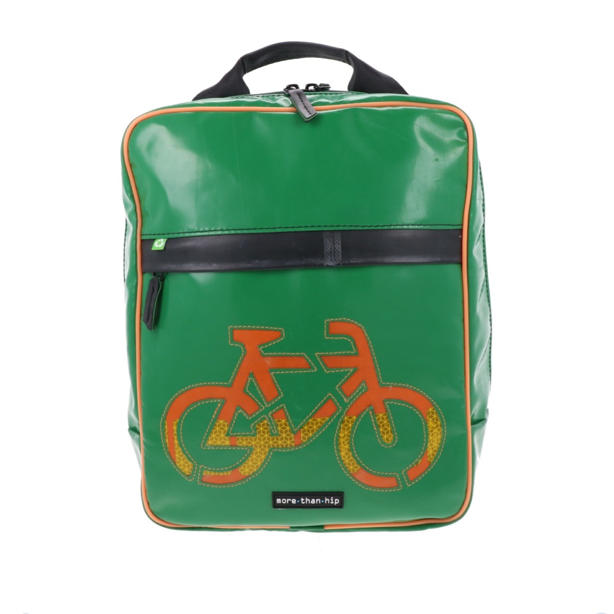 Waterdichte 15.6 inch laptop-rugtas van vrachtwagenzeil - London groen-oranje /fiets