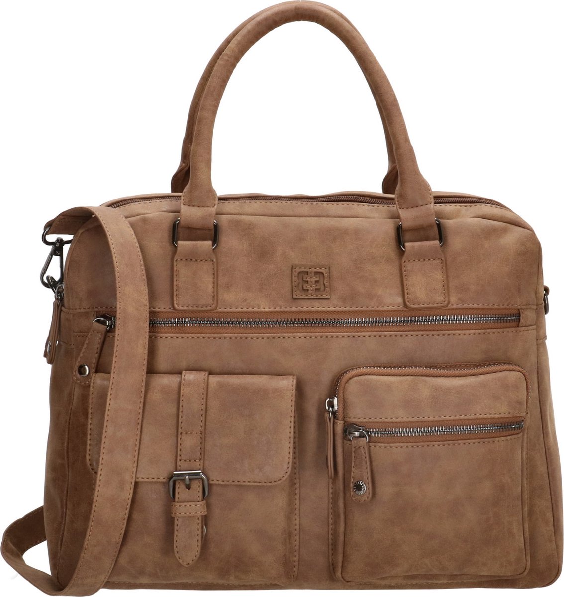 Enrico Benetti Ardèche 66585 Handtas met 15 laptopvak - Camel