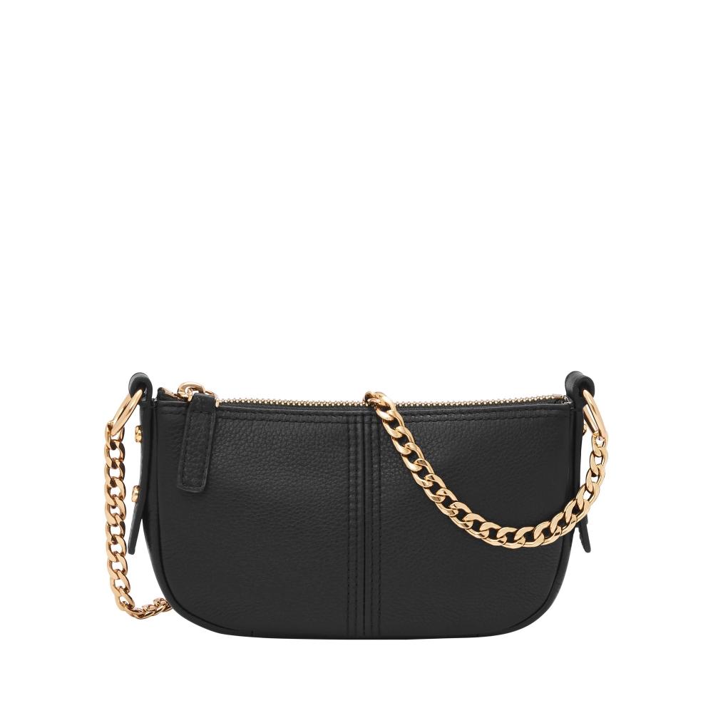 New Buy PremiumOutlet Fossil Women s Jolie Leather Mini Baguette Crossbody black